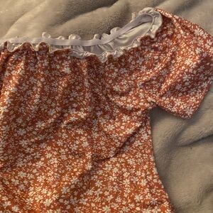 medium length floral print dress